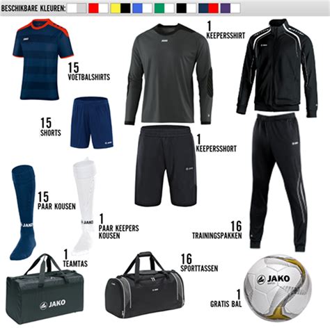 Voetbalkleding voor training en wedstrijd .